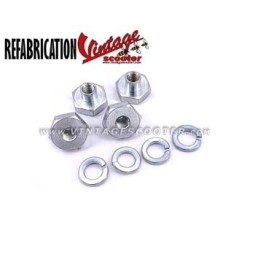 Jeu de 4 ecrous de roue ACMA clef de 21mm + grovers